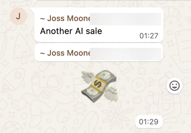 Joss Mooney: another AI sale