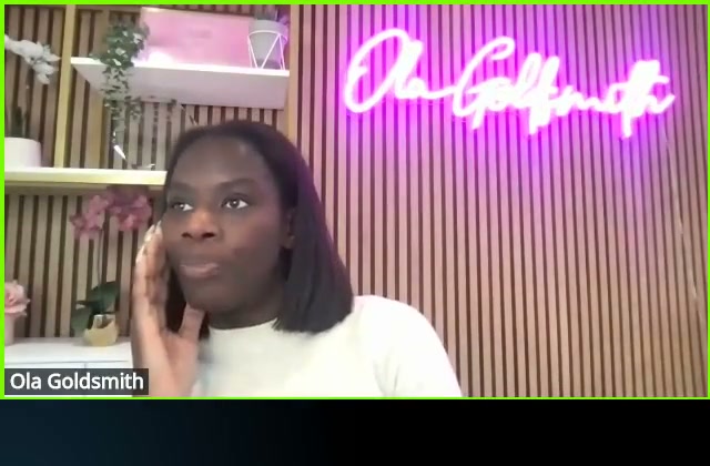 Ola Goldsmith on a call